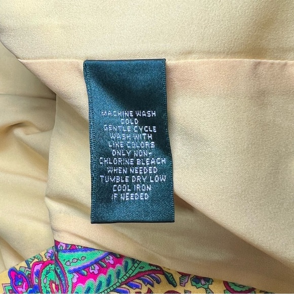 AMAZING SZ 8 EUC Lauren Ralph Lauren Yellow Paisley Dress 8 Vintage Style 026 - Picture 12 of 14
